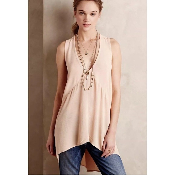 ANTHROPOLOGIE-LEFT Of Center “Avie” High Low Crepe Sleeveless Tank (Size:Small) - Picture 1 of 11